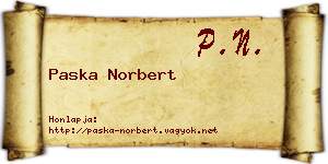 Paska Norbert névjegykártya