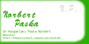 norbert paska business card